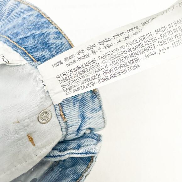 Zara Hi-Rise Mini Skirt Raw Hem Edge Light Wash Ripped Size Small NWT - Picture 4 of 5